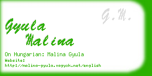gyula malina business card